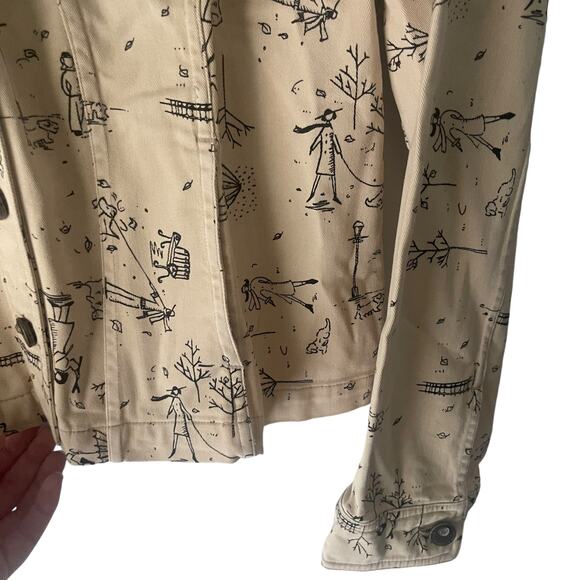 Christopher‎ & Banks Vintage Size Small Novelty Print Fall Rain Print Jacket - Picture 6 of 11